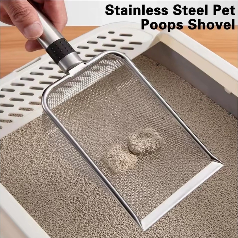 Stainless Steel Cat Litter Scoop Sifting Products Metal Scooper Sand